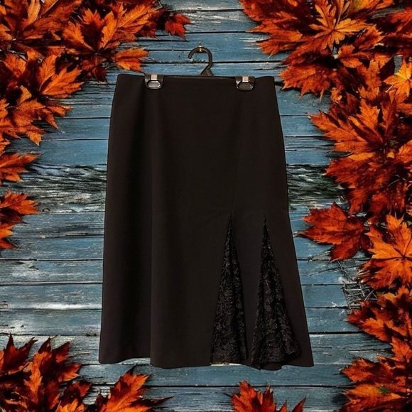 Apostrophe Essentials Black Skirt with Lace Insets - Picture 6 of 15